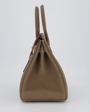 Hermès Birkin 30 Retourne Bag in Etoupe Veau Togo Leather with Gold Hardware