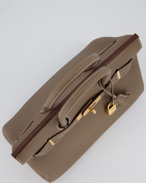 Hermès Birkin 30 Retourne Bag in Etoupe Veau Togo Leather with Gold Hardware