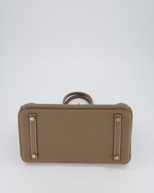 Hermès Birkin 30 Retourne Bag in Etoupe Veau Togo Leather with Gold Hardware