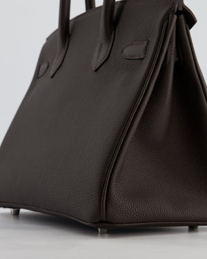 Hermès Birkin 30 Retourne Bag in Bai Brun Togo Leather with Palladium Hardware