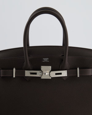 Hermès Birkin 30 Retourne Bag in Bai Brun Togo Leather with Palladium Hardware