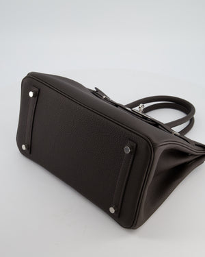 Hermès Birkin 30 Retourne Bag in Bai Brun Togo Leather with Palladium Hardware