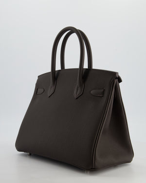 Hermès Birkin 30 Retourne Bag in Bai Brun Togo Leather with Palladium Hardware