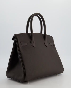 Hermès Birkin 30 Retourne Bag in Bai Brun Togo Leather with Palladium Hardware