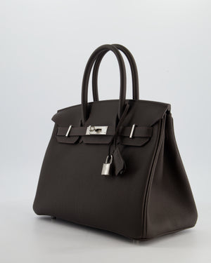 Hermès Birkin 30 Retourne Bag in Bai Brun Togo Leather with Palladium Hardware