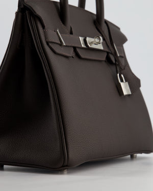 Hermès Birkin 30 Retourne Bag in Bai Brun Togo Leather with Palladium Hardware