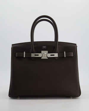 Hermès Birkin 30 Retourne Bag in Bai Brun Togo Leather with Palladium Hardware