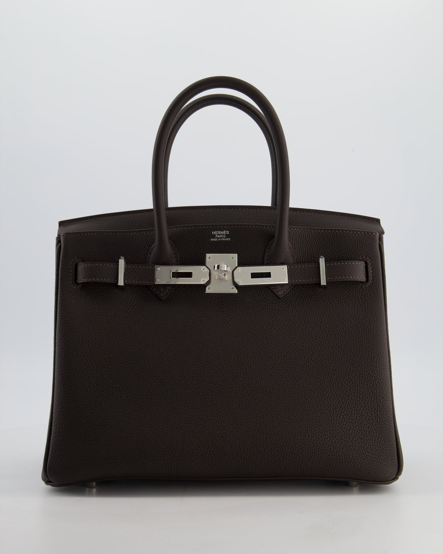 Hermès Birkin 30 Retourne Bag in Bai Brun Togo Leather with Palladium Hardware