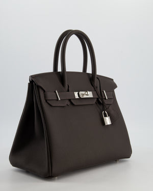 Hermès Birkin 30 Retourne Bag in Bai Brun Togo Leather with Palladium Hardware