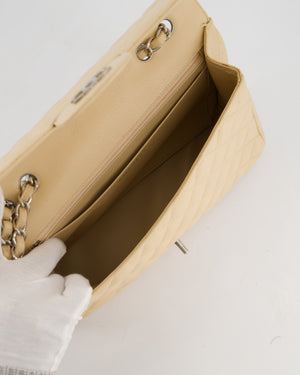Chanel Beige Jumbo Classic Single Flap Bag in Caviar Leather with Silver Hardware