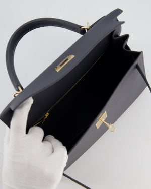 *RARE* Hermès Kelly 28 Sellier Bag in Ardoise Epsom Leather with Permabrass Hardware