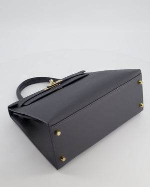 *RARE* Hermès Kelly 28 Sellier Bag in Ardoise Epsom Leather with Permabrass Hardware