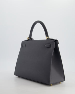 *RARE* Hermès Kelly 28 Sellier Bag in Ardoise Epsom Leather with Permabrass Hardware