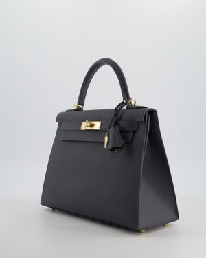 *RARE* Hermès Kelly 28 Sellier Bag in Ardoise Epsom Leather with Permabrass Hardware