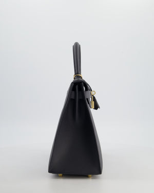 *RARE* Hermès Kelly 28 Sellier Bag in Ardoise Epsom Leather with Permabrass Hardware