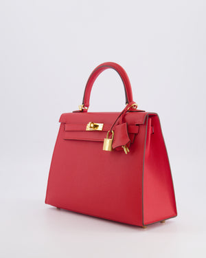 Hermès Kelly 25 Sellier Bag in Rouge Radieux Epsom Leather with Gold Hardware