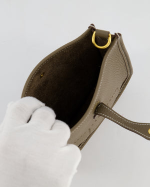 Hermès Mini Evelyne Bag in Etoupe Clemence Leather with Gold Hardware