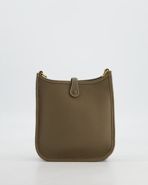 Hermès Mini Evelyne Bag in Etoupe Clemence Leather with Gold Hardware