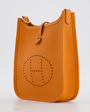 Hermès Mini Evelyne Bag in Orange Clemence Leather with Palladium Hardware