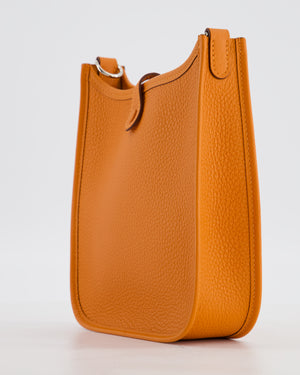 Hermès Mini Evelyne Bag in Orange Clemence Leather with Palladium Hardware