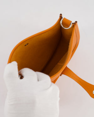Hermès Mini Evelyne Bag in Orange Clemence Leather with Palladium Hardware