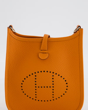 Hermès Mini Evelyne Bag in Orange Clemence Leather with Palladium Hardware