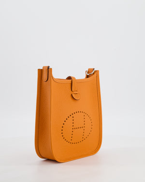 Hermès Mini Evelyne Bag in Orange Clemence Leather with Palladium Hardware