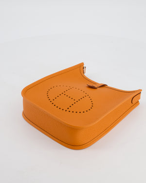 Hermès Mini Evelyne Bag in Orange Clemence Leather with Palladium Hardware