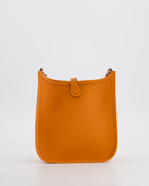 Hermès Mini Evelyne Bag in Orange Clemence Leather with Palladium Hardware