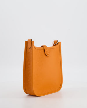 Hermès Mini Evelyne Bag in Orange Clemence Leather with Palladium Hardware
