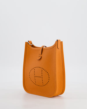 Hermès Mini Evelyne Bag in Orange Clemence Leather with Palladium Hardware