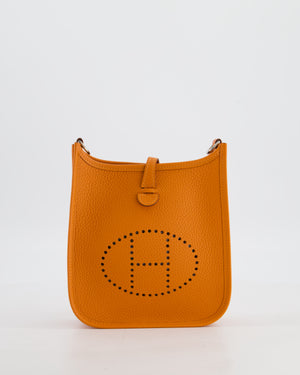 Hermès Mini Evelyne Bag in Orange Clemence Leather with Palladium Hardware