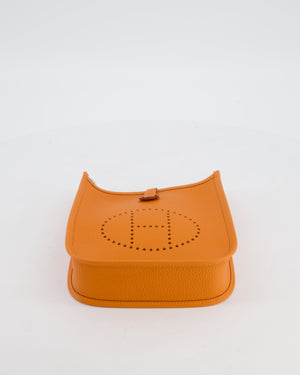 Hermès Mini Evelyne Bag in Orange Clemence Leather with Palladium Hardware