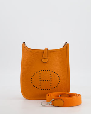 Hermès Mini Evelyne Bag in Orange Clemence Leather with Palladium Hardware
