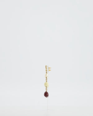 Chanel 2008 Pendant Earrings with Pearls and CC Studs Logo