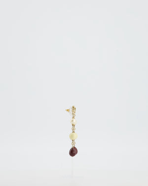 Chanel 2008 Pendant Earrings with Pearls and CC Studs Logo