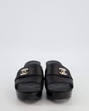 Chanel 2011 Black Quilted CC Turnlock Sandals Size EU 37.5