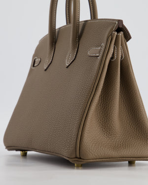 *HOLY GRAIL* Hermès Birkin 25 Retourne Bag in Etoupe Togo Leather with Gold Hardware