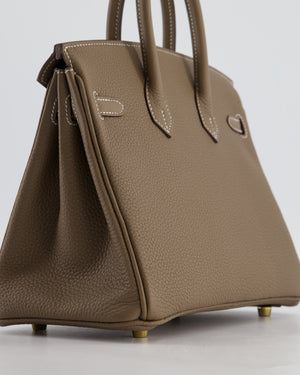 *HOLY GRAIL* Hermès Birkin 25 Retourne Bag in Etoupe Togo Leather with Gold Hardware