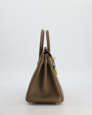 *HOLY GRAIL* Hermès Birkin 25 Retourne Bag in Etoupe Togo Leather with Gold Hardware