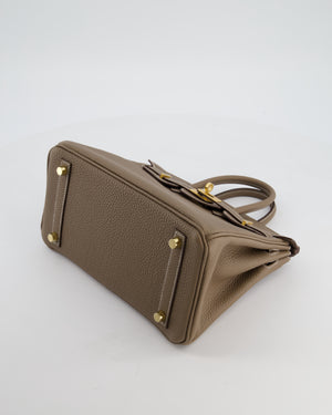 *HOLY GRAIL* Hermès Birkin 25 Retourne Bag in Etoupe Togo Leather with Gold Hardware