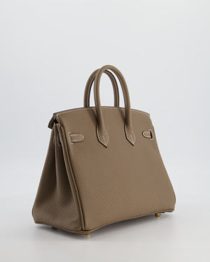 *HOLY GRAIL* Hermès Birkin 25 Retourne Bag in Etoupe Togo Leather with Gold Hardware