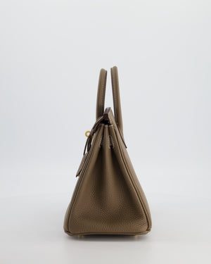 *HOLY GRAIL* Hermès Birkin 25 Retourne Bag in Etoupe Togo Leather with Gold Hardware