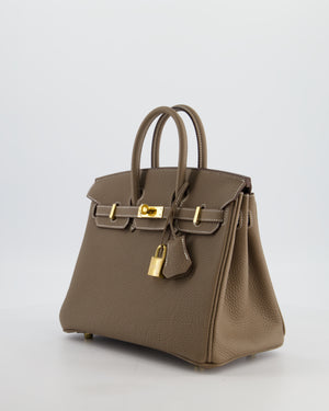 *HOLY GRAIL* Hermès Birkin 25 Retourne Bag in Etoupe Togo Leather with Gold Hardware