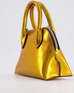 Lanvin Metallic Gold Small Top Handle Magot Bag with Silver Chain Strap RRP £1,300