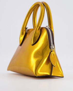 Lanvin Metallic Gold Small Top Handle Magot Bag with Silver Chain Strap RRP £1,300