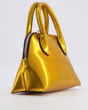 Lanvin Metallic Gold Small Top Handle Magot Bag with Silver Chain Strap RRP £1,300