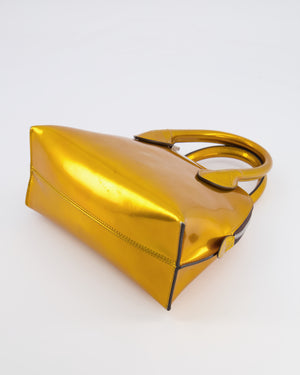 Lanvin Metallic Gold Small Top Handle Magot Bag with Silver Chain Strap RRP £1,300