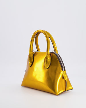 Lanvin Metallic Gold Small Top Handle Magot Bag with Silver Chain Strap RRP £1,300