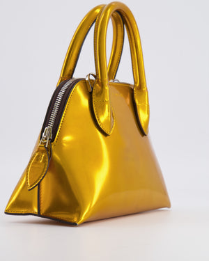 Lanvin Metallic Gold Small Top Handle Magot Bag with Silver Chain Strap RRP £1,300